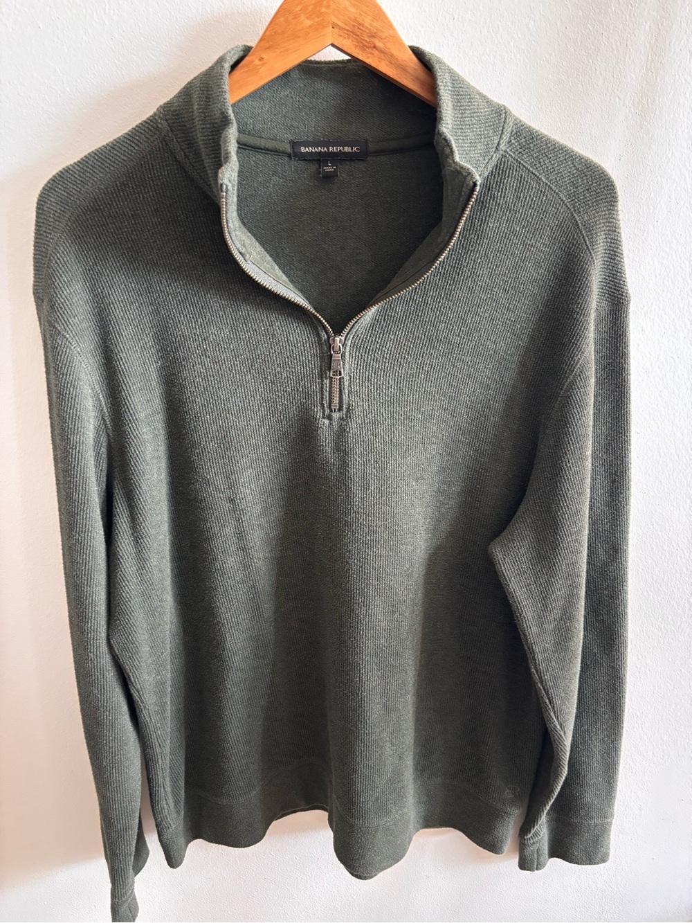 Banana Republic Men's Half-Zip Sweater in Olive
